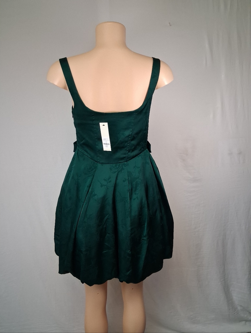 Francesca's Collections Teal Floral Satin Fit-and-Flare Mini Dress Size L - Picture 11 of 16